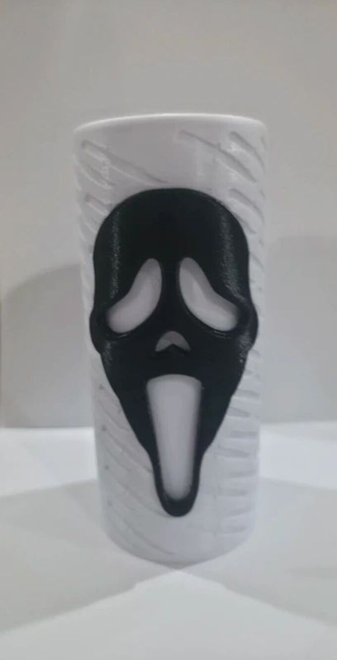 Slim can koozie ghost face scream